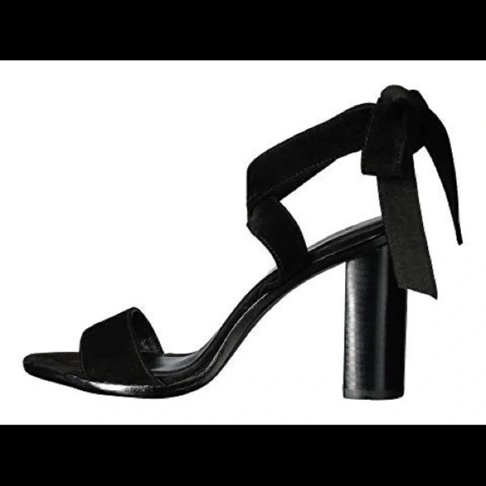 Joie Oki Ankle Tie Suede Sandal Black Block Heeled NWOT - Picture 3 of 12